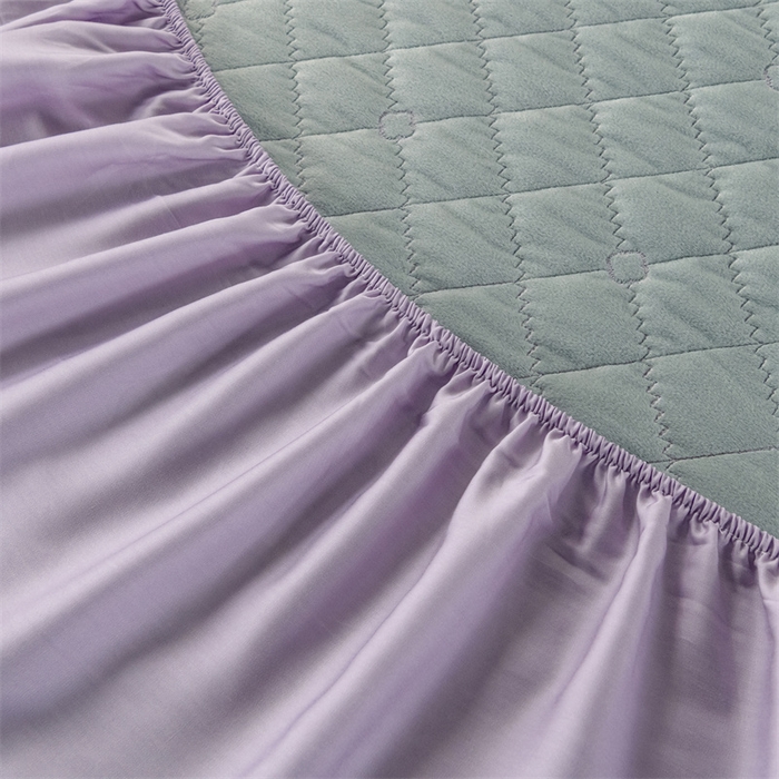 91家纺网 家纺一手货源 找家纺 OL家纺 2024新款单品天丝纯色床笠 紫色