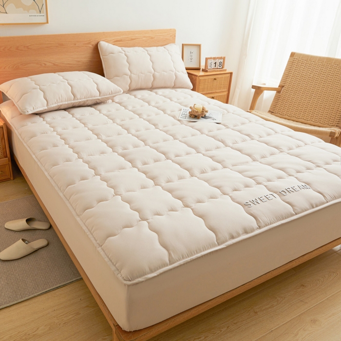 91家纺网 家纺一手货源 找家纺 喜居 2024新款A类水洗棉TPU防水床笠 美梦-奶咖 防水款