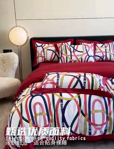 91家纺网 家纺一手货源 找家纺 蓝米卡夫 2024新品-A类100支全棉活性数码拼角款-艾芙琳系列 艾玛