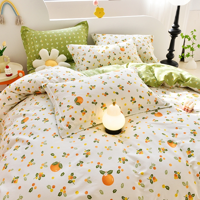 91家纺网 家纺一手货源 找家纺 登登 2024新款直播爆款清新风纯棉全棉三四件套 春日旅途