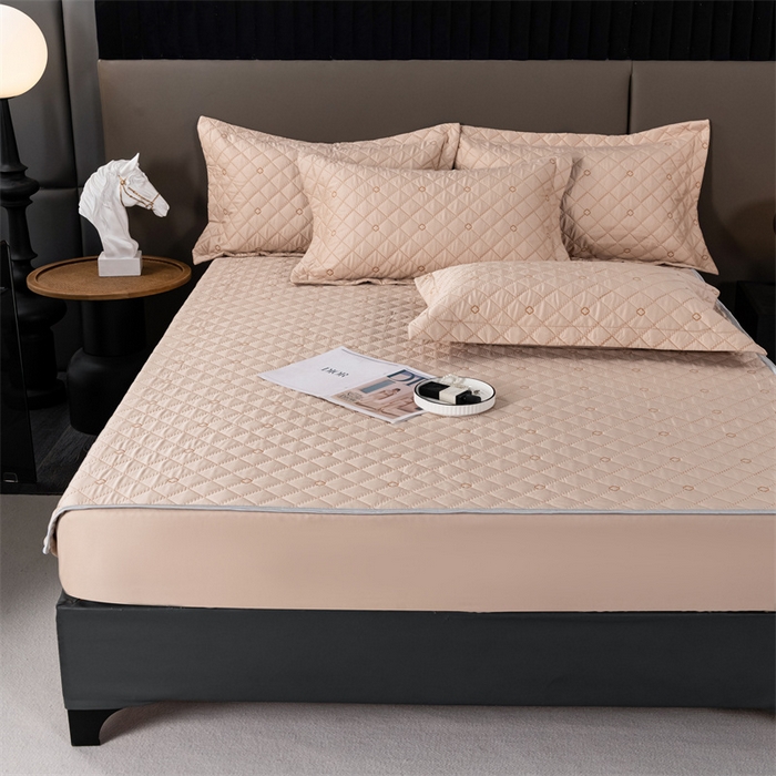 91家纺网 家纺一手货源 找家纺 OL家纺 2024新款单品天丝纯色床笠 驼色