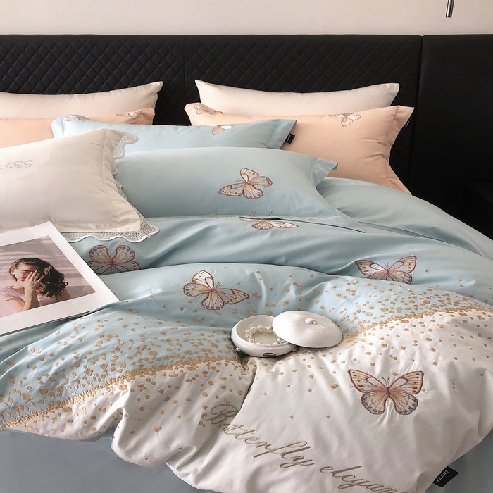 91家纺网 家纺一手货源 找家纺 2024春夏优雅刺绣—蝴蝶莎拉 蝴蝶莎拉绿