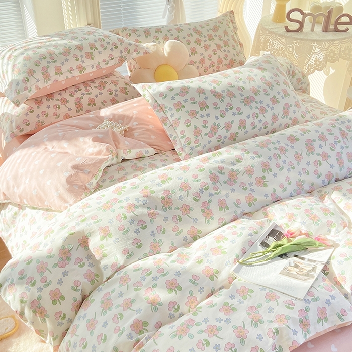 91家纺网 家纺一手货源 找家纺 珂博家纺 2024新款轻柔感全棉印花单全棉被套 世外桃源