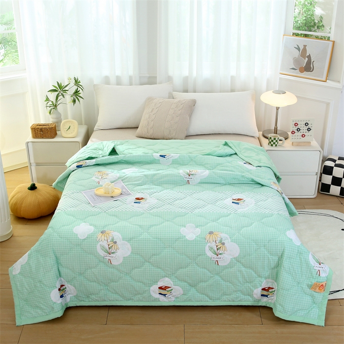 91家纺网 家纺一手货源 找家纺 爱派 2024直播爆款印花水洗棉夏被夏凉被空调被被子被芯 清凉夏日