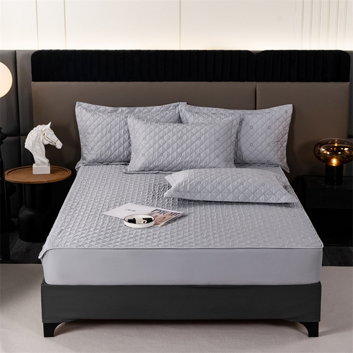 91家纺网 家纺一手货源 找家纺 OL家纺 2024新款单品天丝纯色床笠 灰色