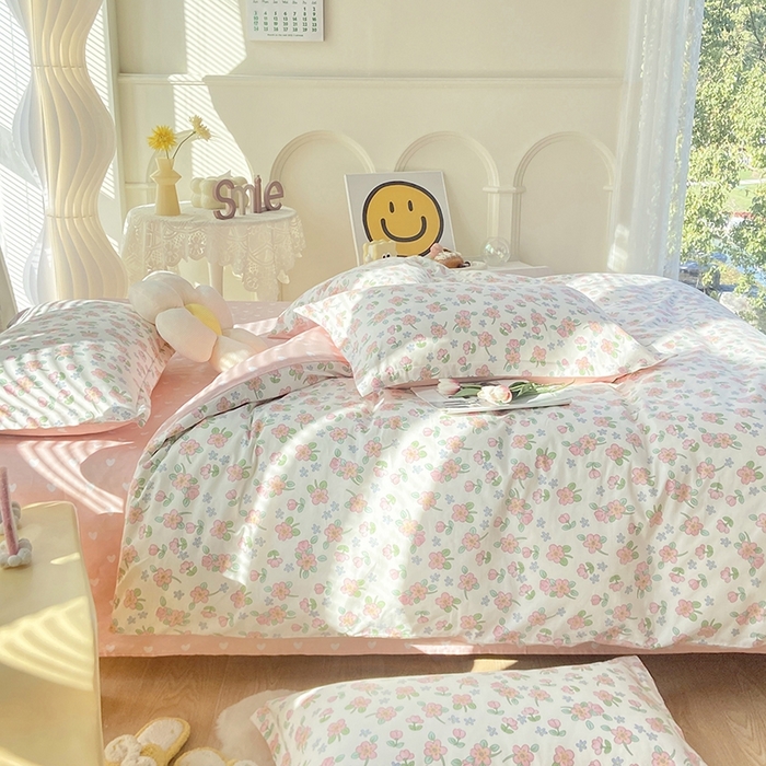 91家纺网 家纺一手货源 找家纺 珂博家纺 2024新款轻柔感全棉印花纯棉四件套 世外桃源