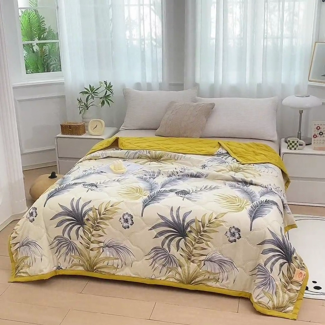 91家纺网 家纺一手货源 找家纺 爱派 2024直播爆款印花水洗棉夏被夏凉被空调被被子被芯 丛林密语