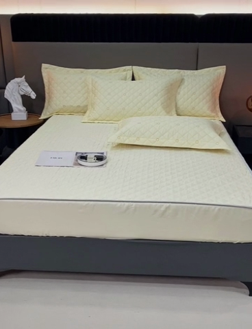 91家纺网 家纺一手货源 找家纺 OL家纺 2024新款单品天丝纯色床笠 米黄