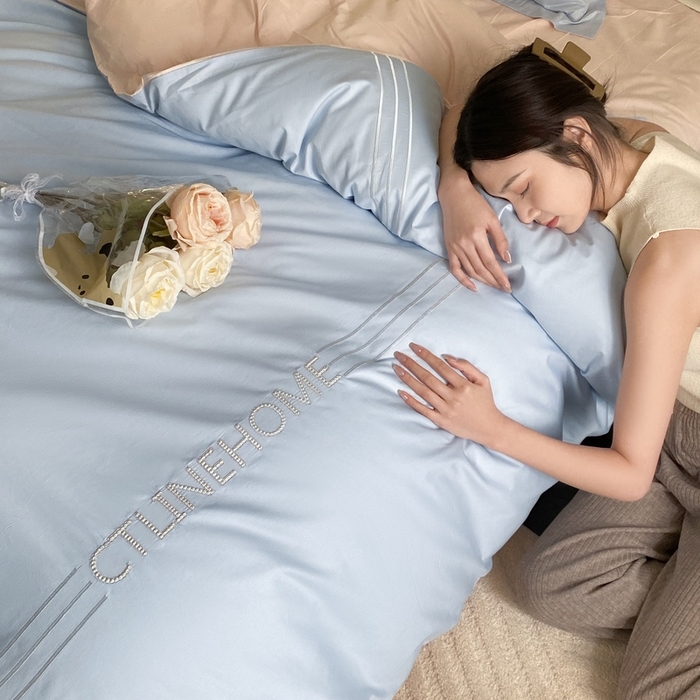 91家纺网 家纺一手货源 找家纺 卡姿家纺 2024春夏塞娅系列 塞娅蓝