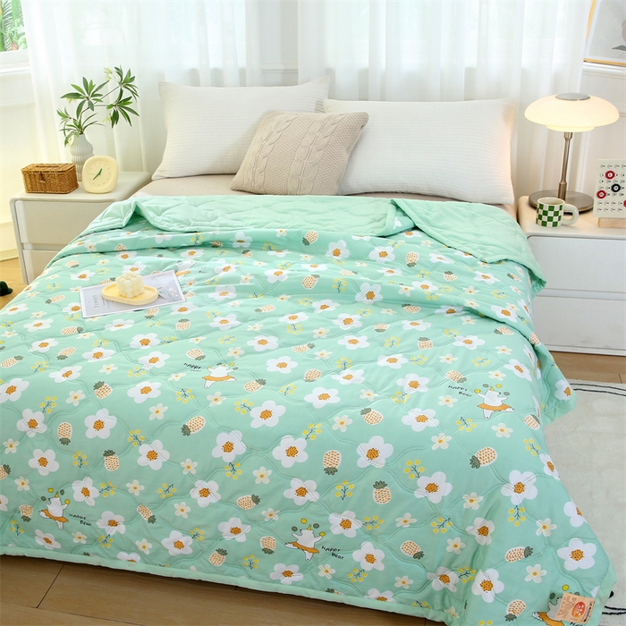 91家纺网 家纺一手货源 找家纺 爱派 2024直播爆款印花水洗棉夏被夏凉被空调被被子被芯 乐萌熊