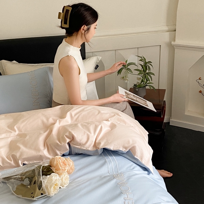 91家纺网 家纺一手货源 找家纺 卡姿家纺 2024春夏塞娅系列 塞娅蓝