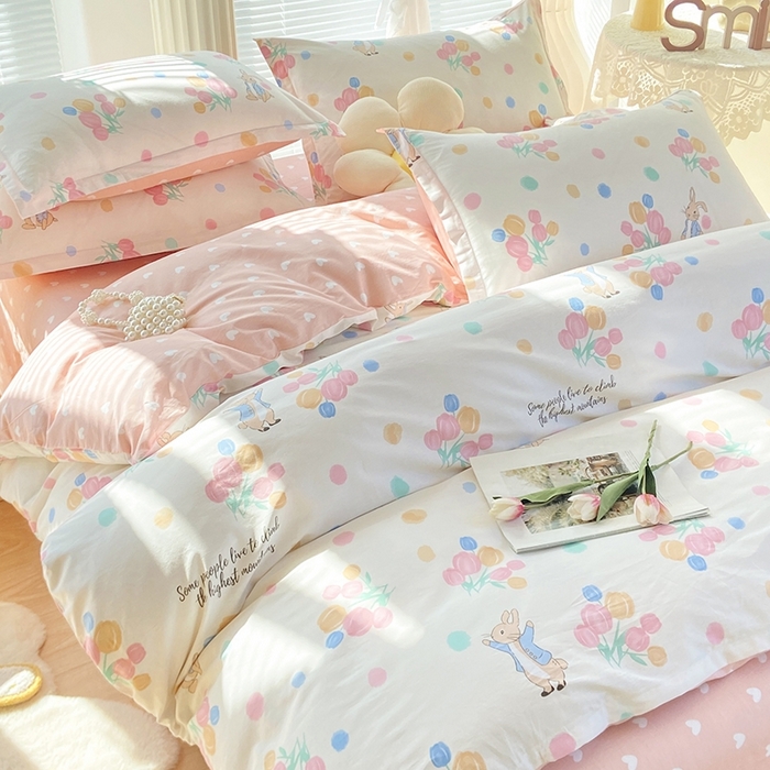 91家纺网 家纺一手货源 找家纺 珂博家纺 2024新款轻柔感全棉印花单全棉被套 玉兔东升