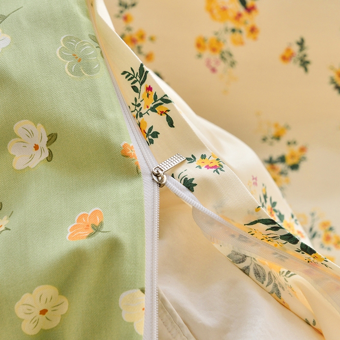 91家纺网 家纺一手货源 找家纺 登登 2024新款直播爆款清新风纯棉全棉三四件套 心动时分