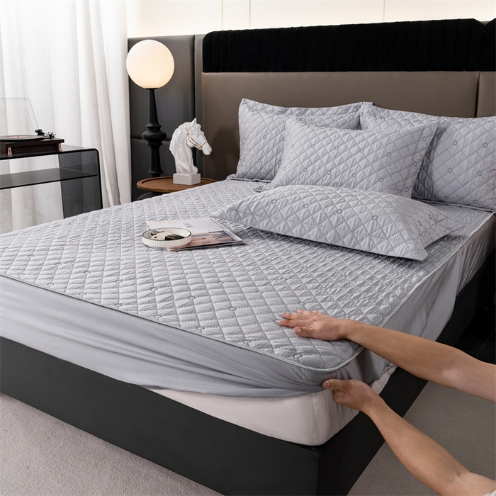 91家纺网 家纺一手货源 找家纺 OL家纺 2024新款单品天丝纯色床笠 灰色