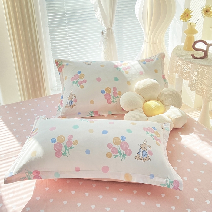 91家纺网 家纺一手货源 找家纺 珂博家纺 2024新款轻柔感全棉印花单品四件套系列-单床单单床笠 玉兔东升