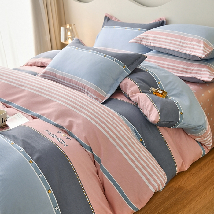 91家纺网 家纺一手货源 找家纺 珂博家纺 2024新款轻柔感全棉印花单品四件套系列-单床单单床笠 午后奶茶