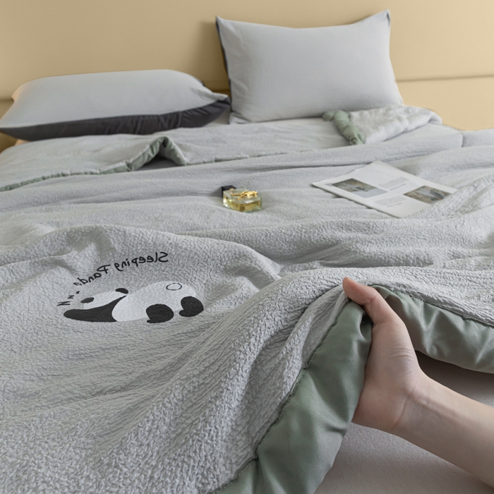 91家纺网 家纺一手货源 找家纺 梦初语 2024新款泡泡棉解压小气囊夏被 灰色
