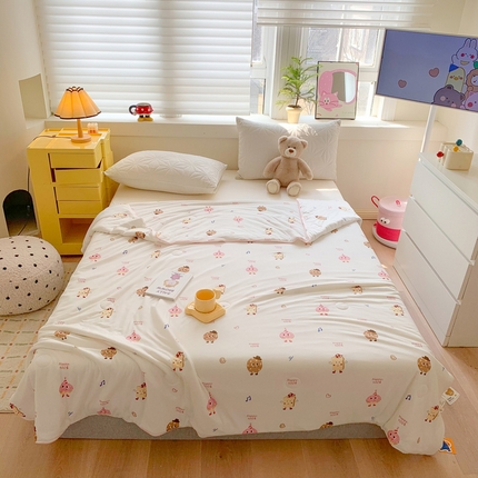 澳萝拉 2024新款A类针织印花夏被 吐司酱