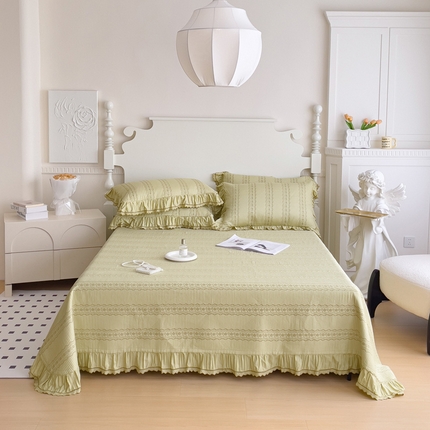 91家纺网 家纺一手货源 找家纺 OL家纺2024新款丝韵双面天丝床盖三件套 丝韵-嫩芽黄