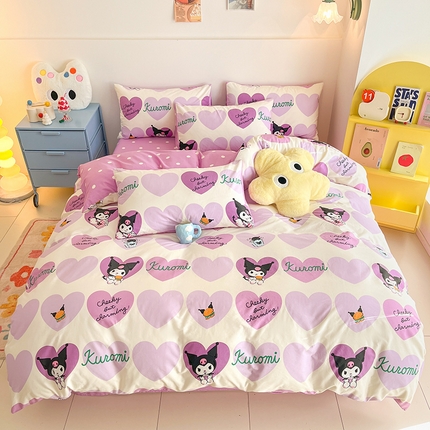 91家纺网 家纺一手货源 找家纺 （总）三朵 2024年全棉简单款三丽鸥系列四件套