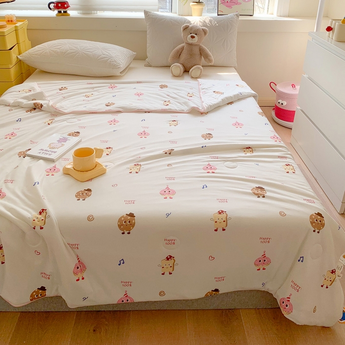 91家纺网 家纺一手货源 找家纺 澳萝拉 2024新款A类针织印花夏被 吐司酱