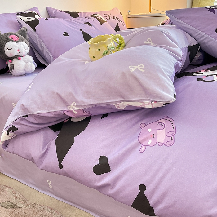 91家纺网 家纺一手货源 找家纺 桃子家居 2024新款三丽鸥正版授权全棉卡通系列四件套 棉三丽鸥-梦想库洛米