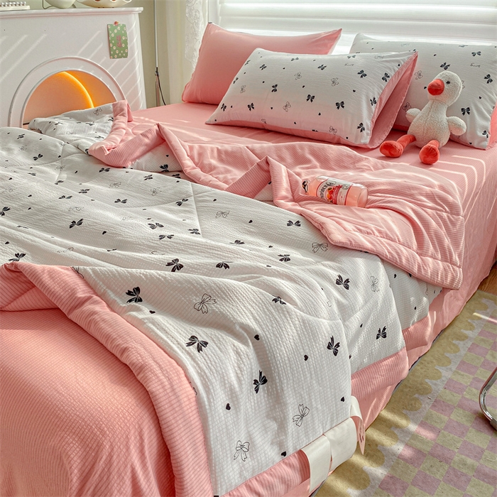 91家纺网 家纺一手货源 找家纺 （总）可思家纺 2024新款A类泡泡纱夏被四件套