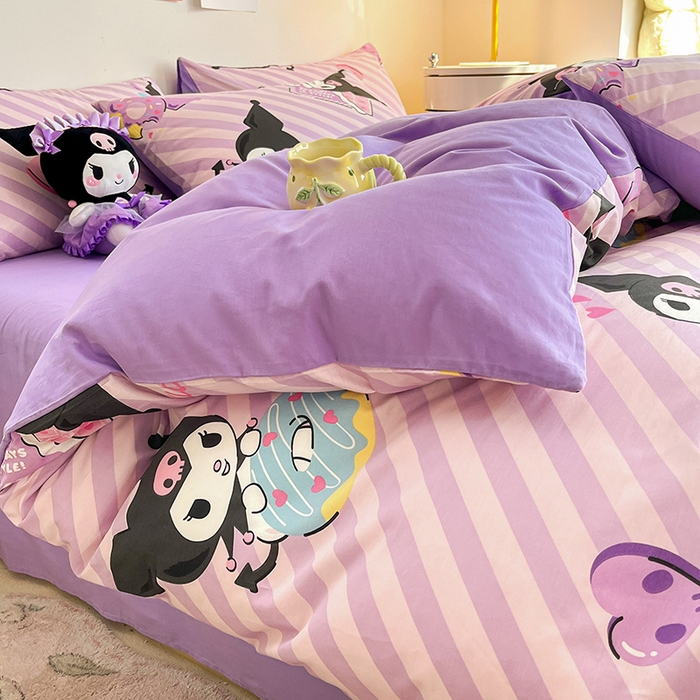 91家纺网 家纺一手货源 找家纺 桃子家居 2024新款三丽鸥正版授权全棉卡通系列四件套 棉三丽鸥-美美库洛米