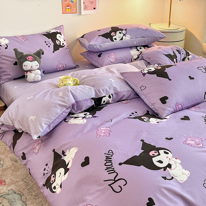 91家纺网 家纺一手货源 找家纺 桃子家居 2024新款三丽鸥正版授权全棉卡通系列四件套 棉三丽鸥-梦想库洛米