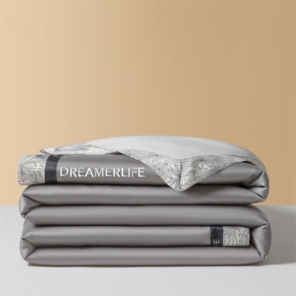 91家纺网 家纺一手货源 找家纺 笙意家纺 2025新款冰丝宽边款夏被-克里斯汀系列 克里斯汀-中灰+山灰