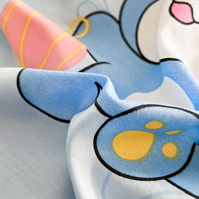 91家纺网 家纺一手货源 找家纺 金鑫汇家纺 2024新款全棉纯棉卡通印花四件套单品系列-单枕套 瑞龙送福