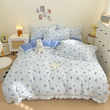 91家纺网 家纺一手货源 找家纺 （总）富米莱（原臻工厂） 2024新款小碎花花边夏被四件套