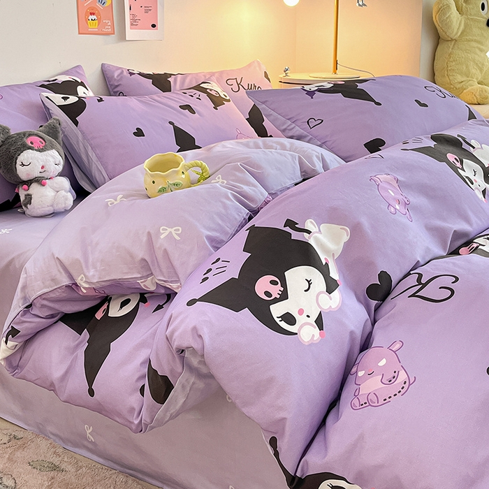 91家纺网 家纺一手货源 找家纺 桃子家居 2024新款三丽鸥正版授权全棉卡通系列四件套 棉三丽鸥-梦想库洛米