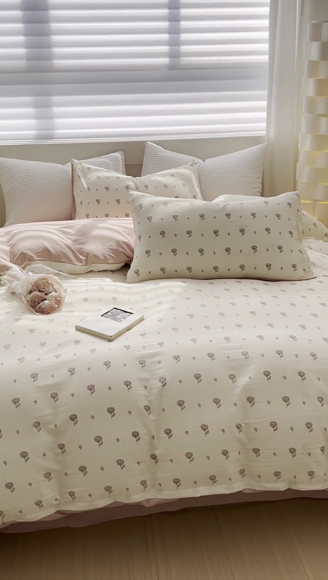 91家纺网 家纺一手货源 找家纺 可思家纺 2024新款A类水洗泡芙棉泡泡纱四件套 夏朵