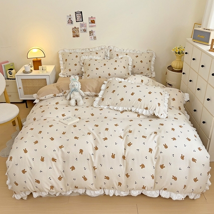 91家纺网 家纺一手货源 找家纺 （总）富米莱（原臻工厂） 2024新款小碎花花边夏被四件套