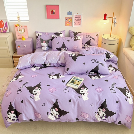 91家纺网 家纺一手货源 找家纺 （总）桃子家居 2024新款三丽鸥正版授权全棉卡通系列四件套