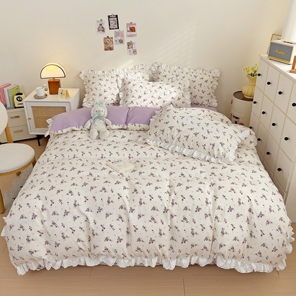 91家纺网 家纺一手货源 找家纺 （总）富米莱（原臻工厂） 2024新款小碎花花边夏被四件套