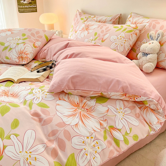 91家纺网 家纺一手货源 找家纺 金鑫汇家纺 2024新款全棉纯棉卡通印花四件套单品系列-单被套 繁花之恋