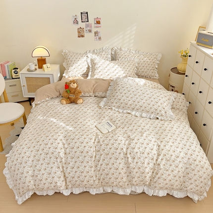 91家纺网 家纺一手货源 找家纺 （总）富米莱（原臻工厂） 2024新款小碎花花边夏被四件套