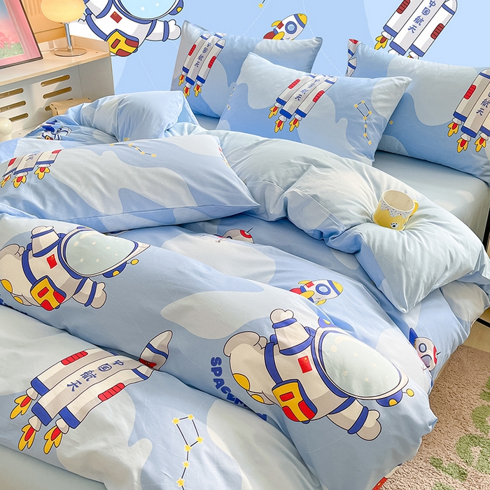 91家纺网 家纺一手货源 找家纺 金鑫汇家纺 2024新款全棉纯棉卡通印花四件套单品系列-单被套 星际穿越