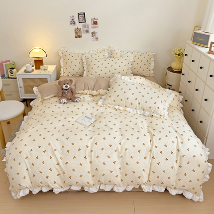 91家纺网 家纺一手货源 找家纺 （总）富米莱（原臻工厂） 2024新款小碎花花边夏被四件套