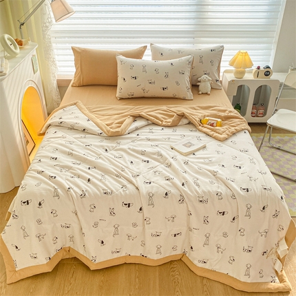 91家纺网 家纺一手货源 找家纺 （总）可思家纺 2024新款A类泡泡纱夏被四件套