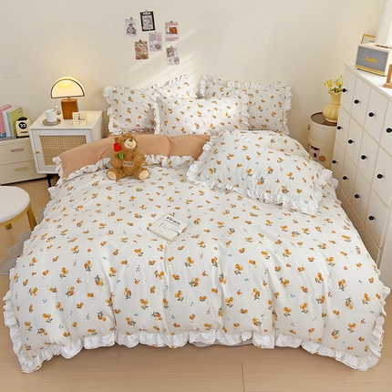 91家纺网 家纺一手货源 找家纺 （总）富米莱（原臻工厂） 2024新款小碎花花边夏被四件套