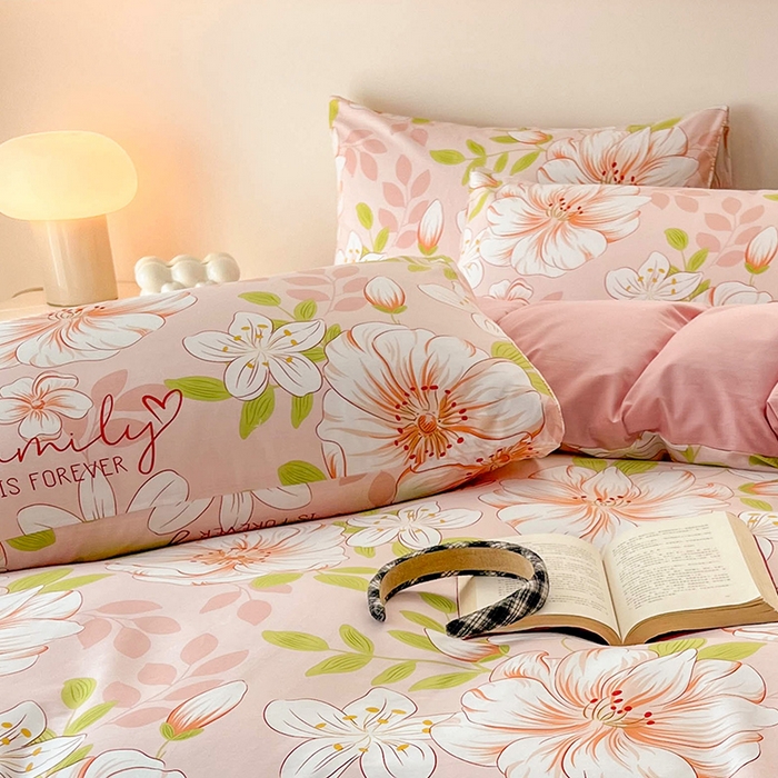 91家纺网 家纺一手货源 找家纺 金鑫汇家纺 2024新款全棉纯棉卡通印花四件套单品系列-单枕套 繁花之恋