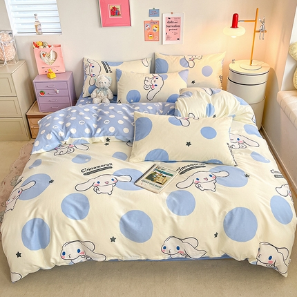 91家纺网 家纺一手货源 找家纺 （总）桃子家居 2024新款三丽鸥正版授权全棉卡通系列四件套