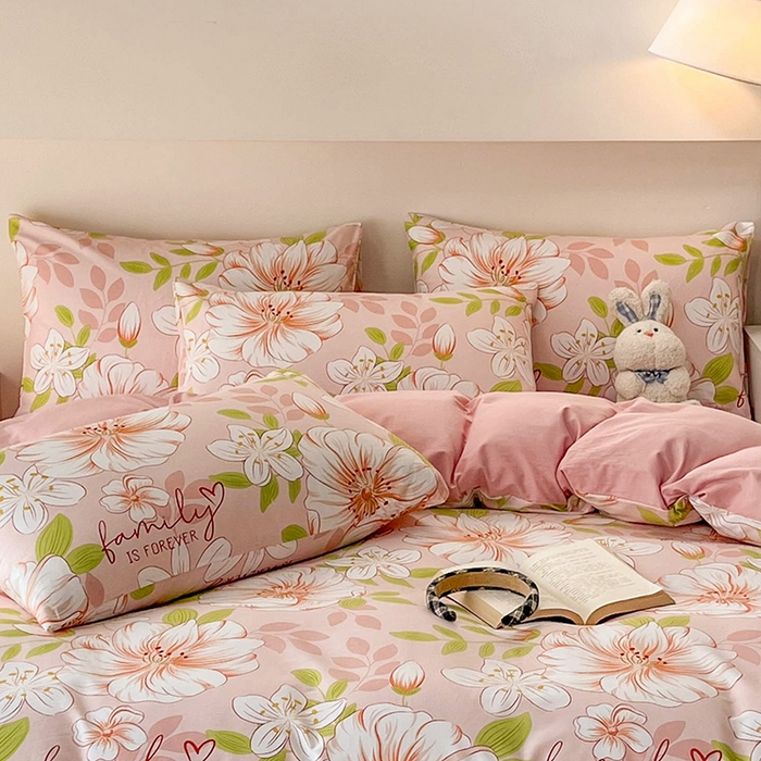 91家纺网 家纺一手货源 找家纺 金鑫汇家纺 2024新款全棉纯棉卡通印花四件套单品系列-单枕套 繁花之恋