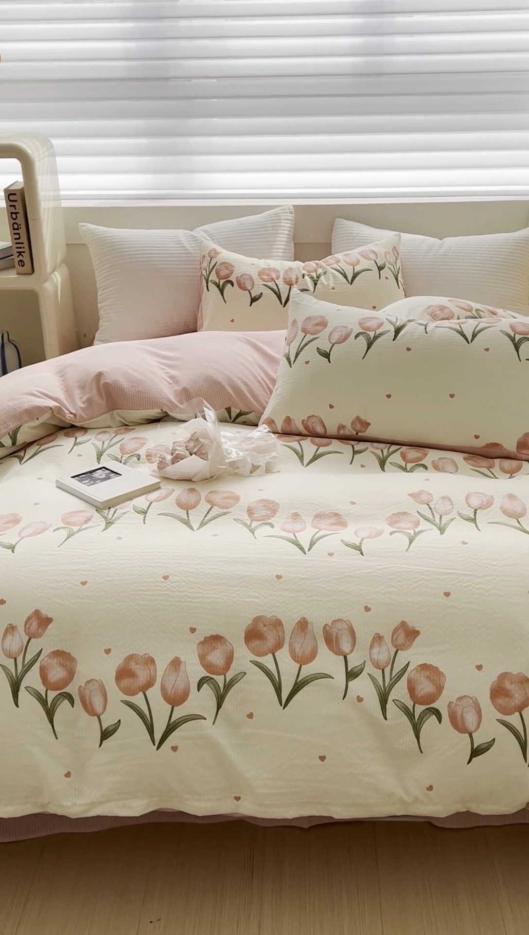 91家纺网 家纺一手货源 找家纺 可思家纺 2024新款A类水洗泡芙棉泡泡纱四件套 花束