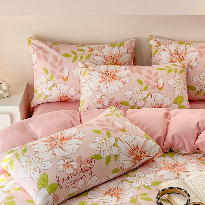 91家纺网 家纺一手货源 找家纺 金鑫汇家纺 2024新款全棉纯棉卡通印花四件套单品系列-单枕套 繁花之恋