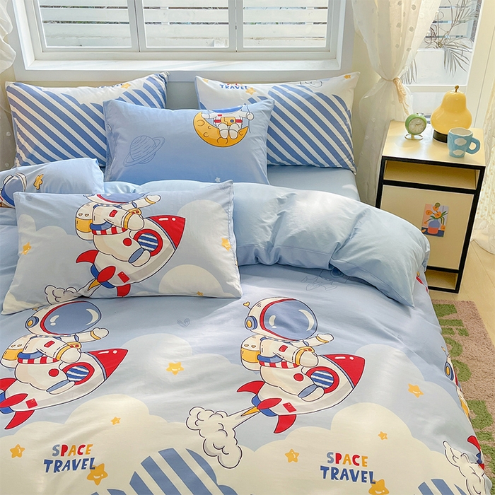 91家纺网 家纺一手货源 找家纺 （总）金鑫汇家纺 2024新款全棉纯棉卡通印花四件套单品系列-四件套