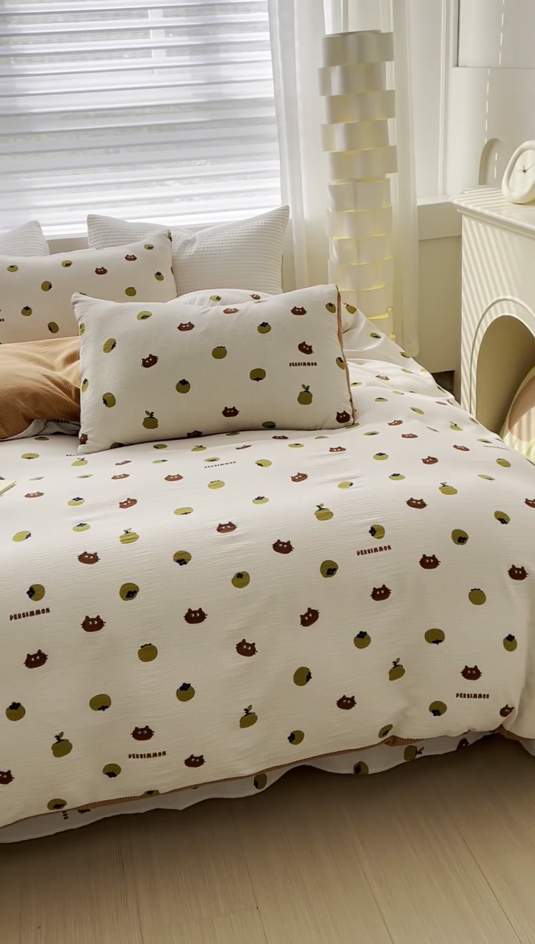 91家纺网 家纺一手货源 找家纺 可思家纺 2024新款A类水洗泡芙棉泡泡纱四件套 好柿发生